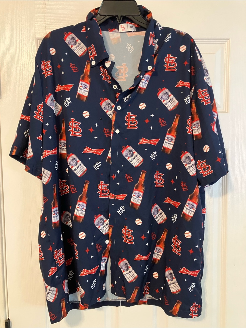 St. Louis Cardinals MLB Budweiser Button-Up Shirt Men's XL